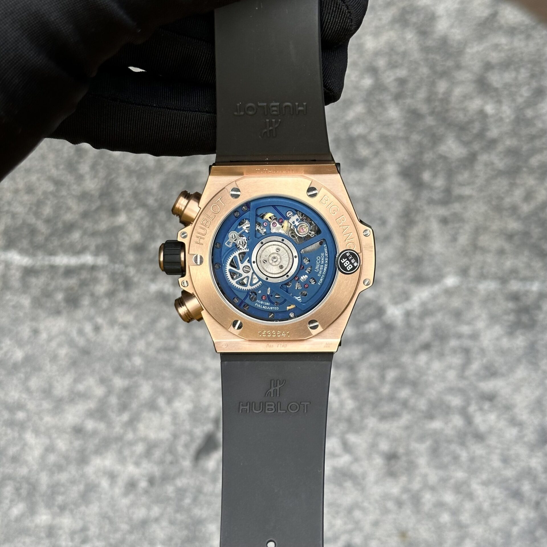 replica Hublot Replica Watches Big Bang Sang Bleu ll King Gold Black Dial BBF 45mm WATCHES 6 