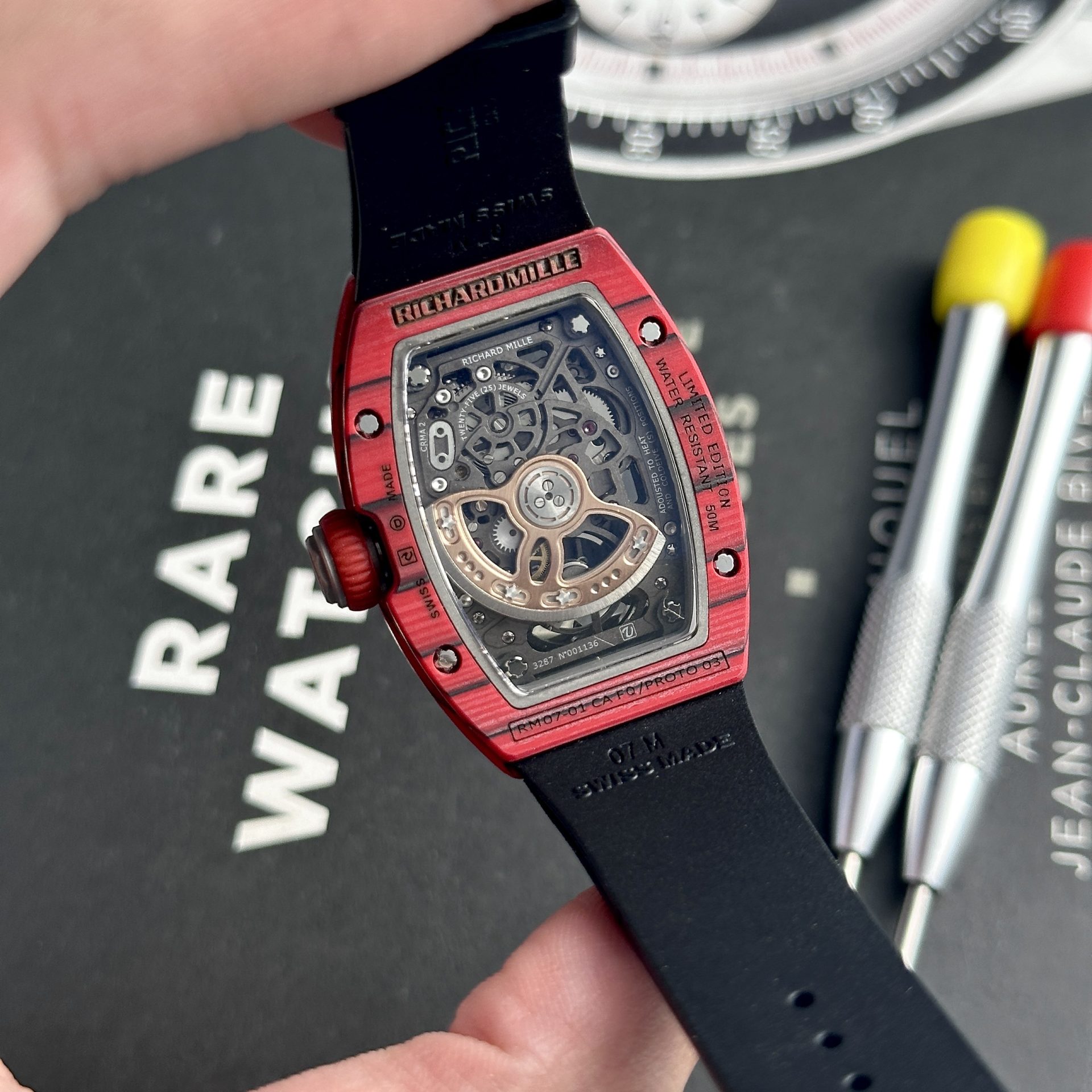 replica Richard Mille Replica Watch RM007 Black Dial Full CZ 36mm WATCHES 6 