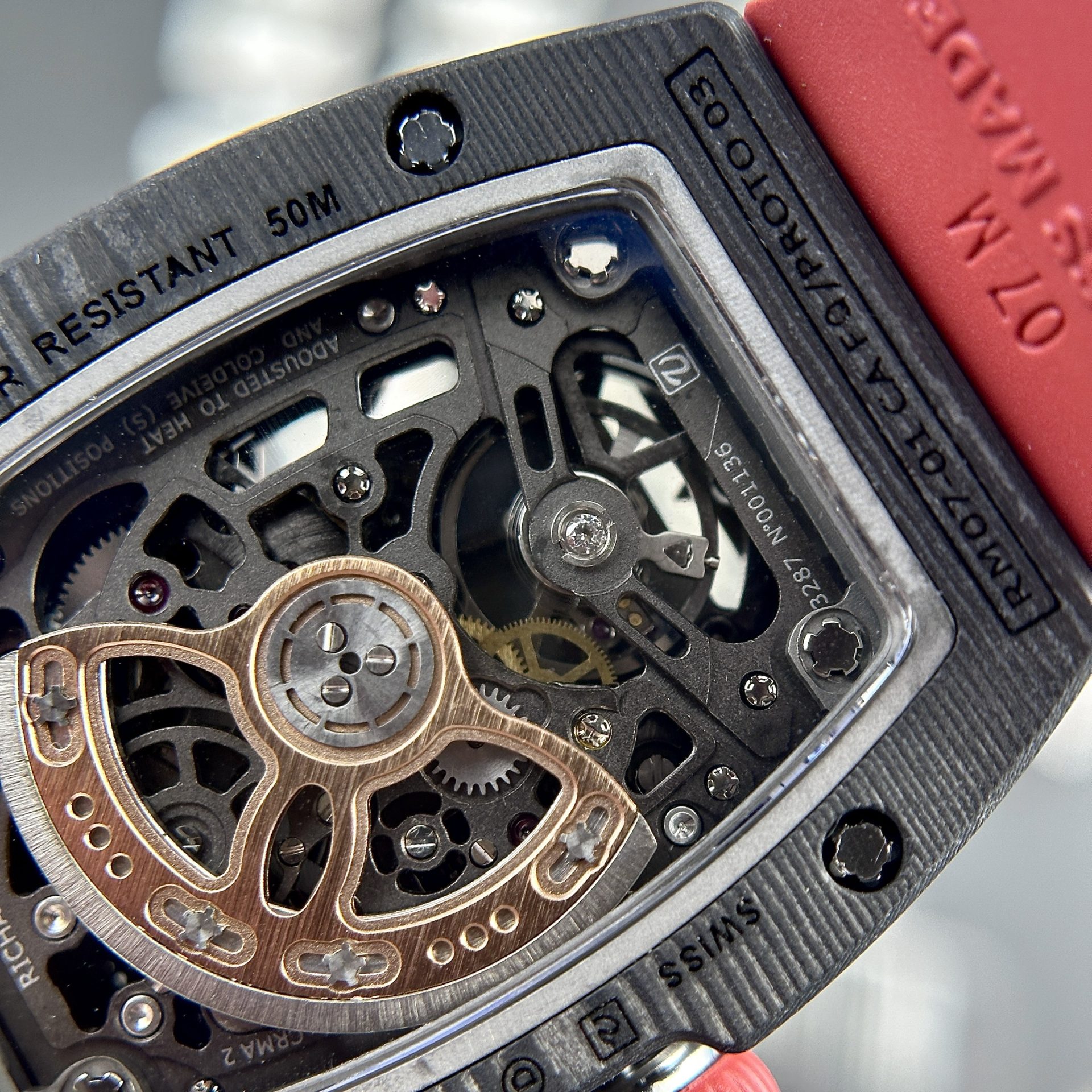 replica Richard Mille Replica Watch RM51-02 Rose Gold Rubber Strap 40mm WATCHES 6 