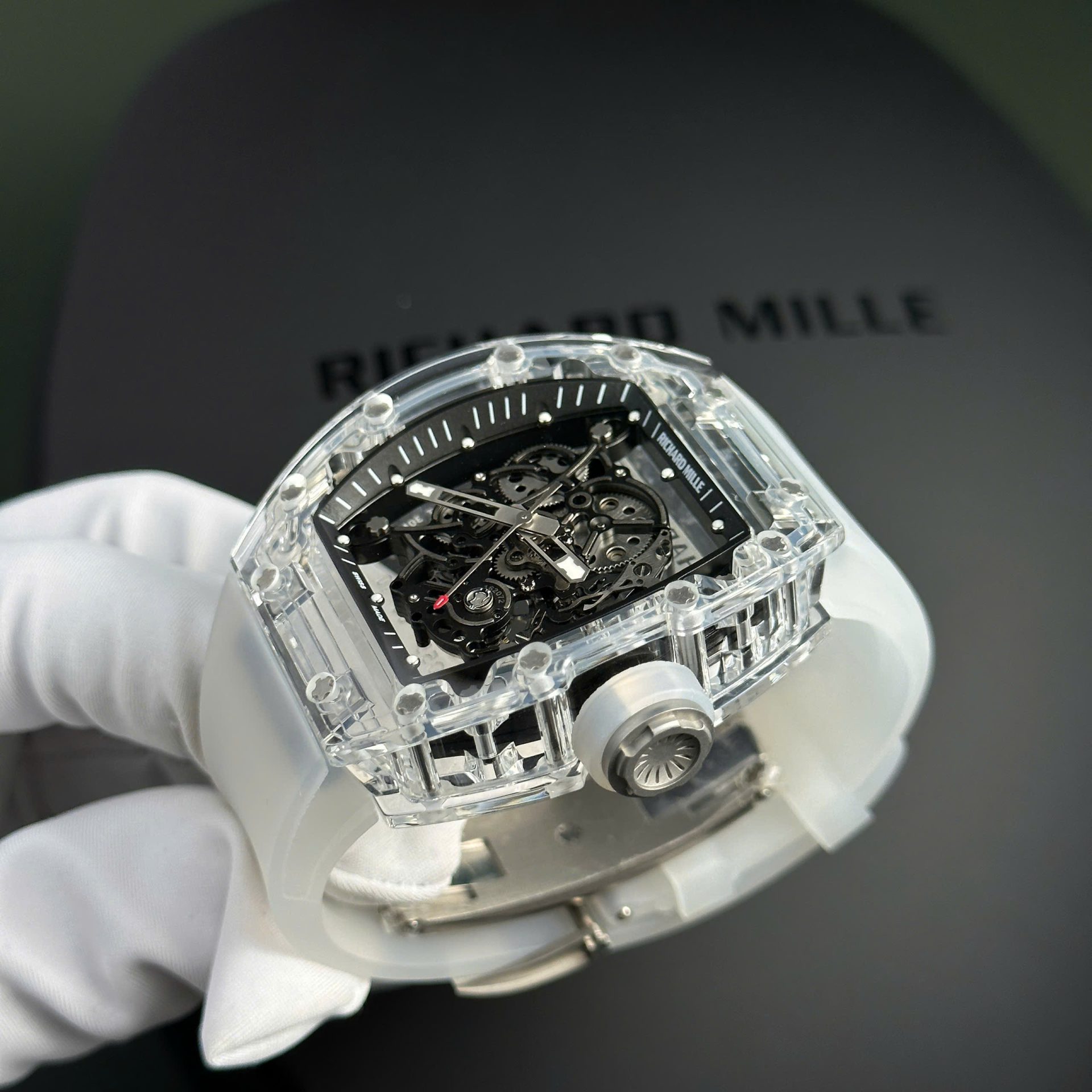 replica Richard Mille Fake Watches RM007 Mother Of Pearl Dial Rubber Strap 36mm WATCHES 6 