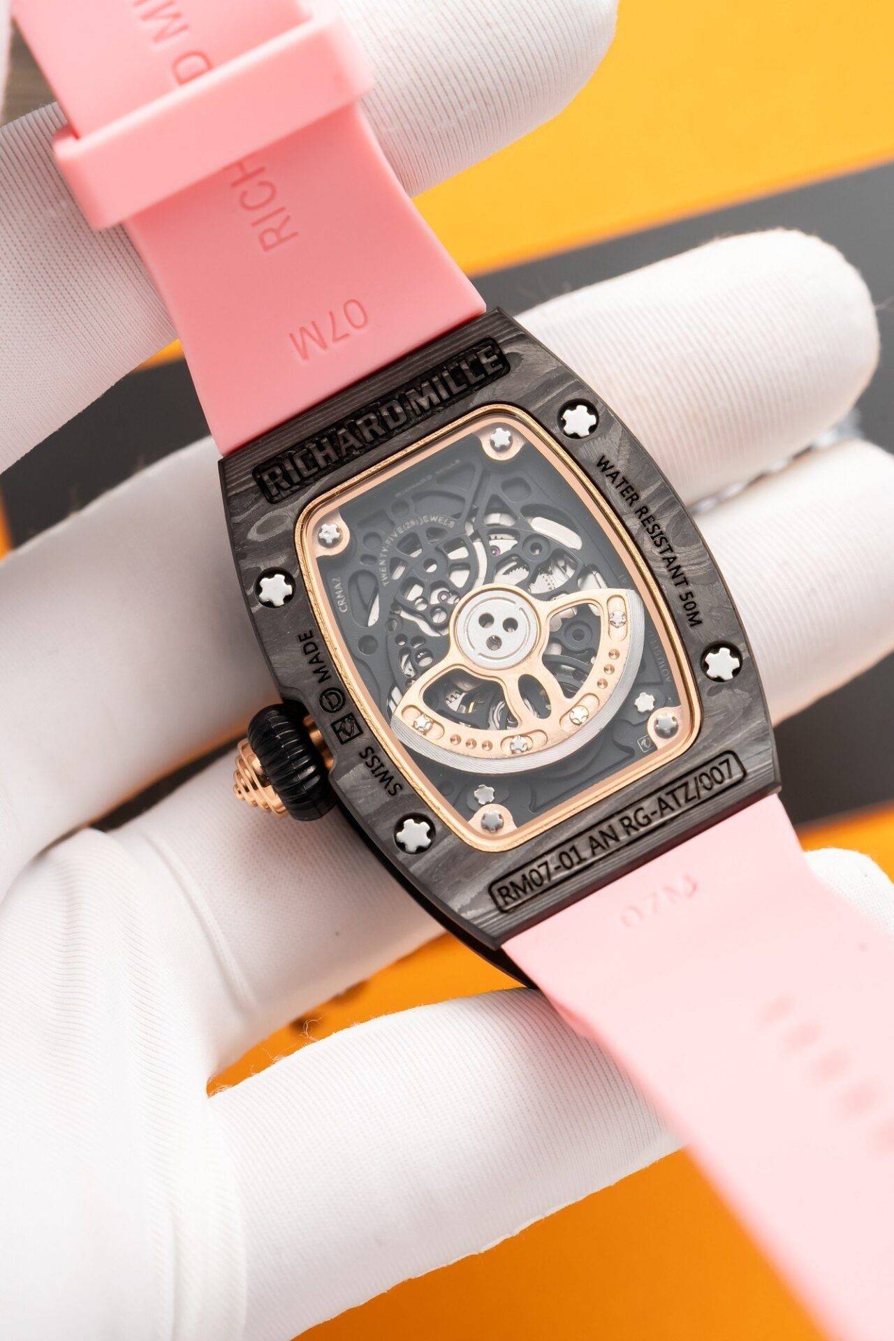 replica Richard Mille Replica Watch RM001 Tourbillon Black Ceramic 42mm WATCHES 6 