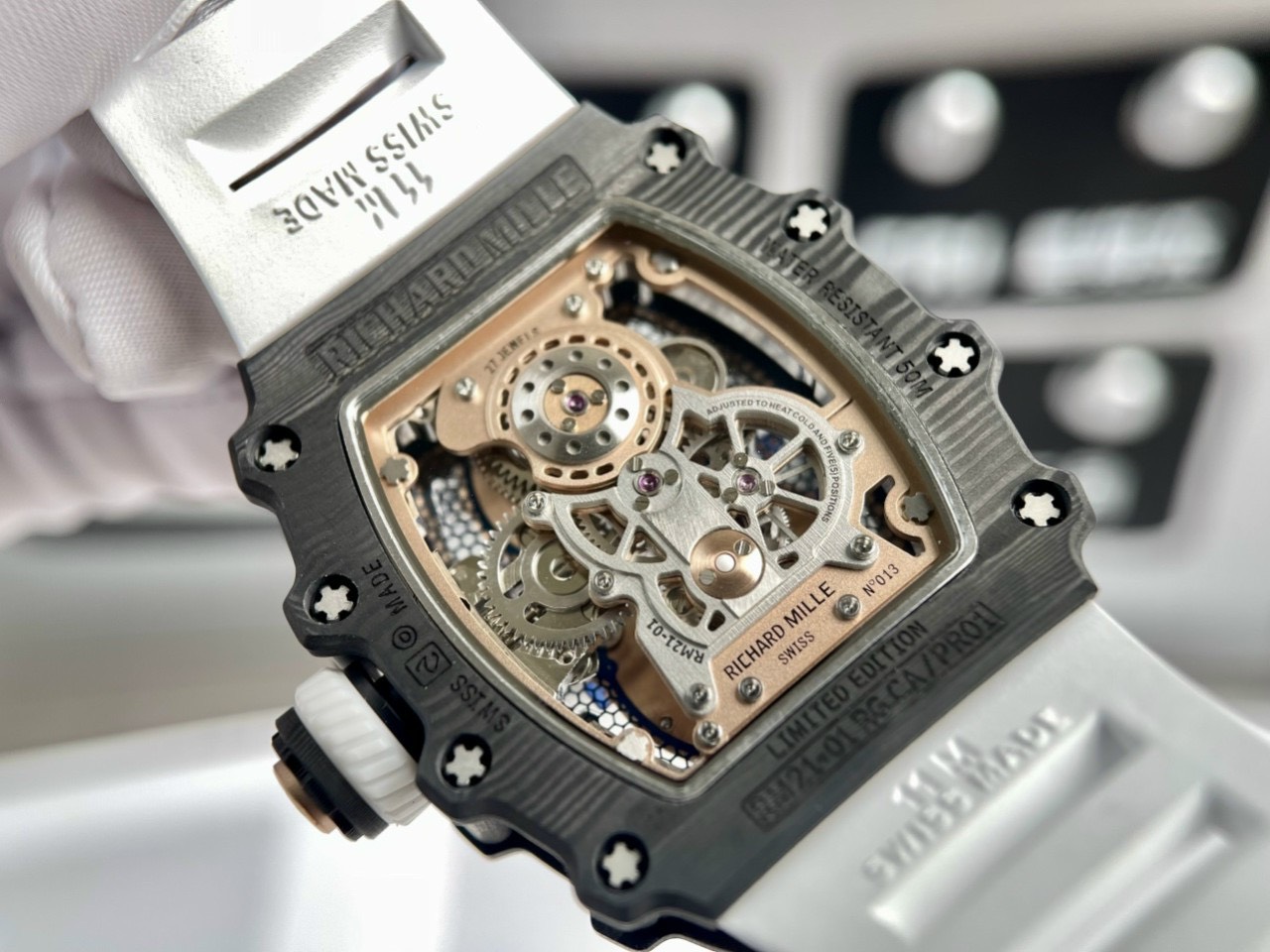 replica Richard Mille Replica Watch RM51-02 Rose Gold Rubber Strap 40mm WATCHES 6 