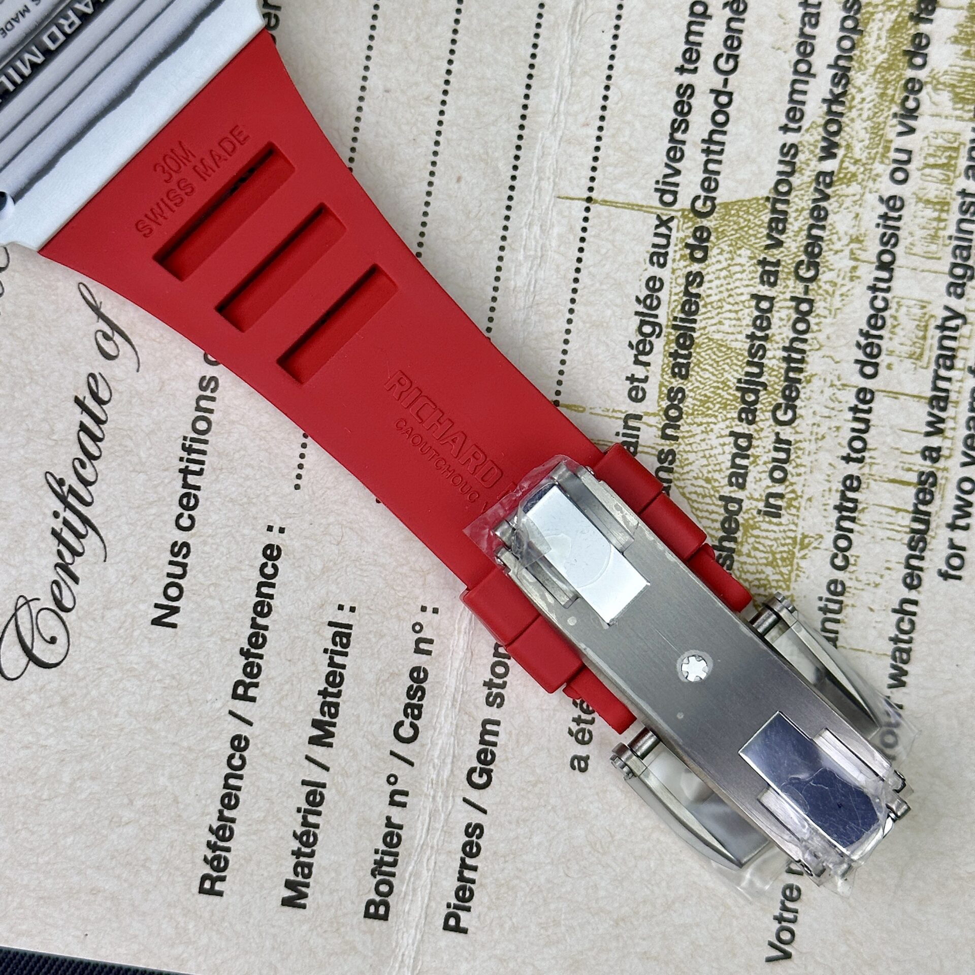 replica Richard Mille Best Replica Watch RM07-01 Red Carbon Rubber Strap 32x46mm WATCHES 6 
