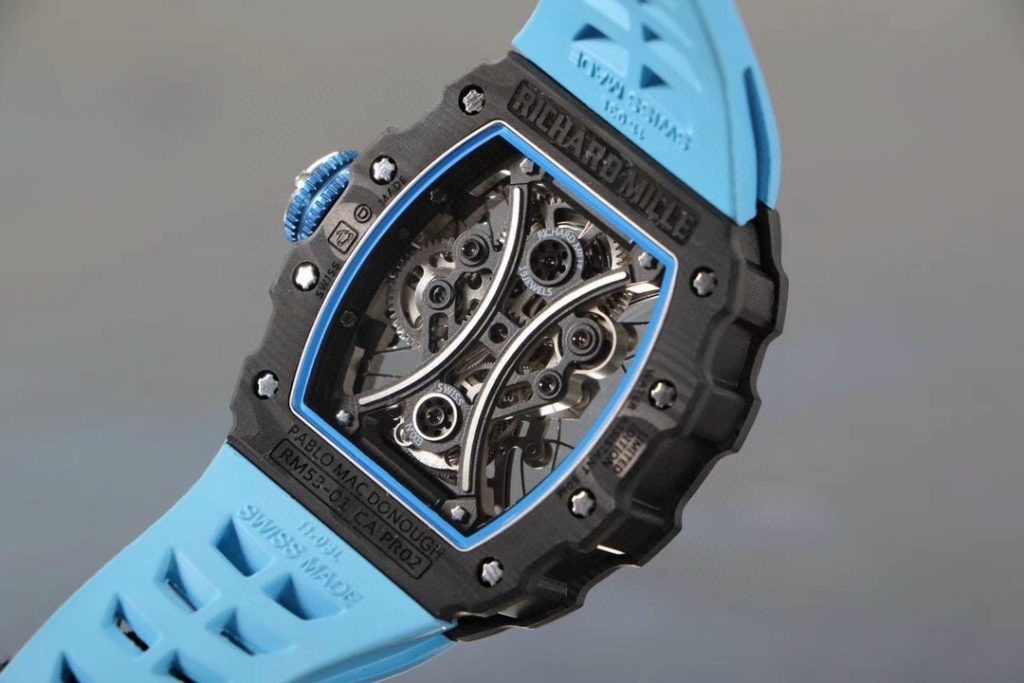 replica Richard Mille Replica Watches RM07-01 Red Carbon Rubber Strap 32x46mm WATCHES 6 