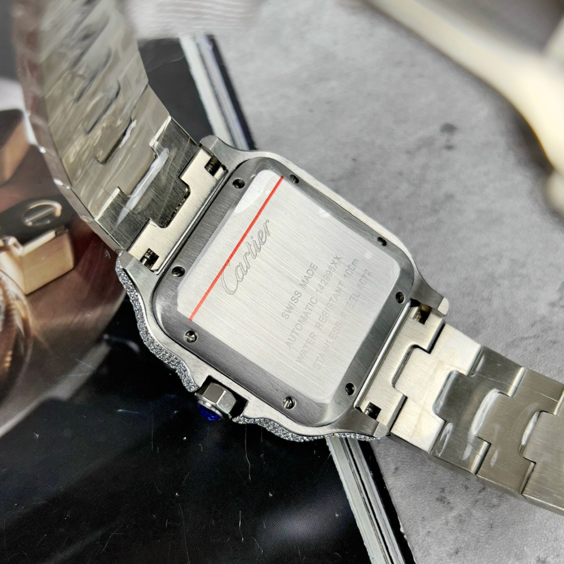 replica Cartier Replica Watch Santos WSSA0039 Black Rubber Strap BV Factory 39.8mm WATCHES 7 