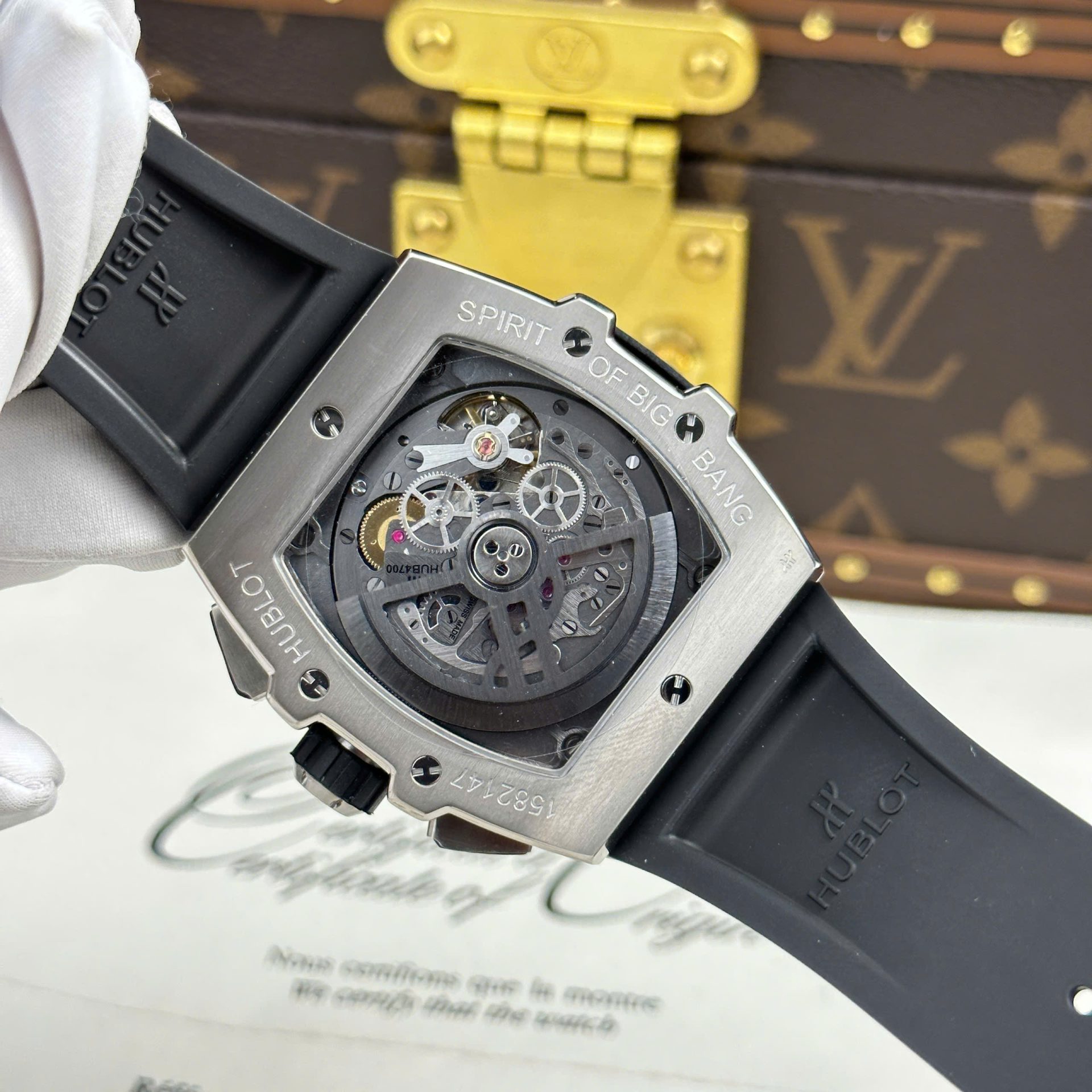 replica Hublot Best Replica Watch Big Bang Sang Bleu II King Gold White Dial BBF 45mm WATCHES 7 
