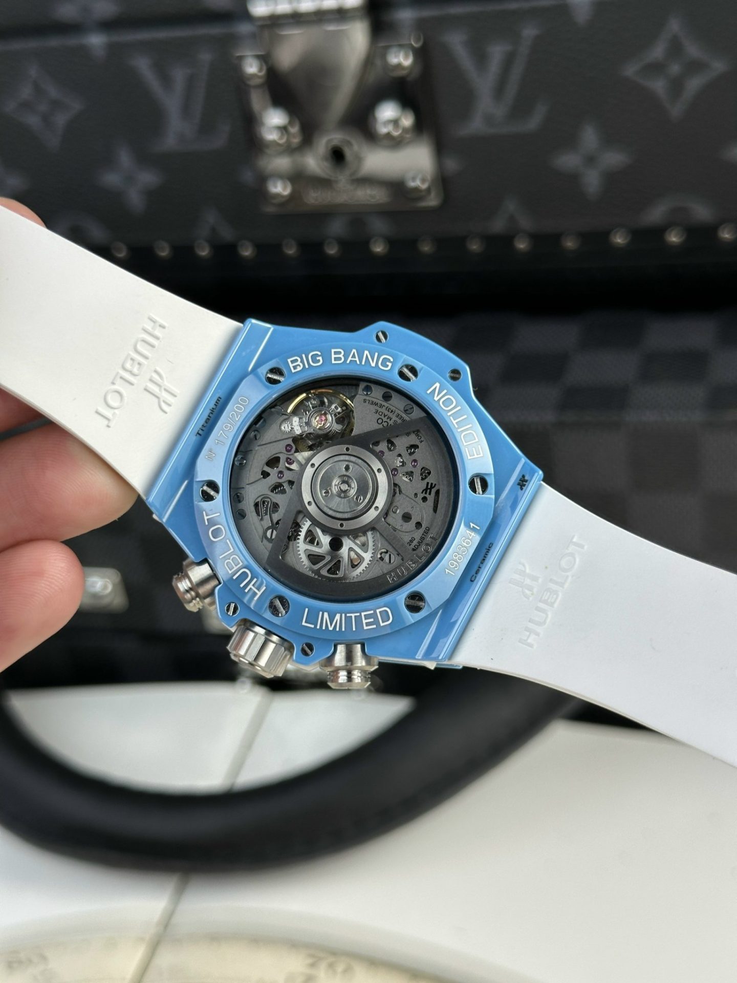 replica Hublot Replica Watch Big Bang Sang Bleu II Titanium Black Dial BBF 45mm WATCHES 7 