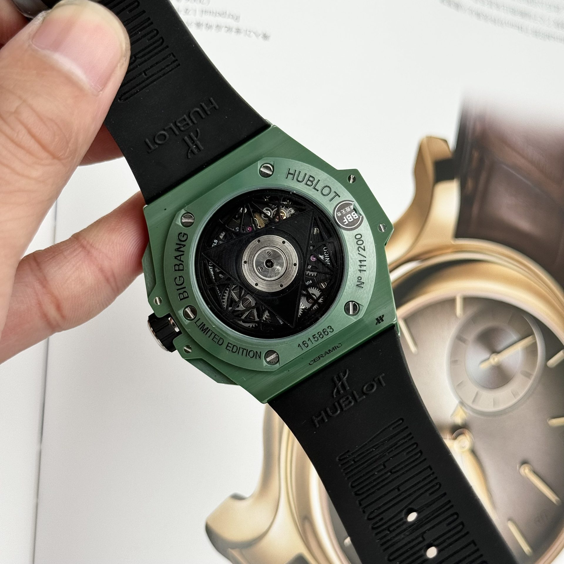 replica Hublot Best Replica Watch Square Bang King Gold Custom Moissanite Diamonds BBF 42mm WATCHES 7 