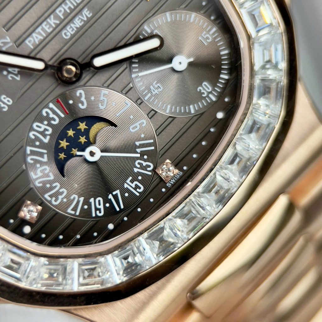 replica Patek Philippe Clone Watch Nautilus 5719 Full Diamonds Baguette 40mm WATCHES 7 