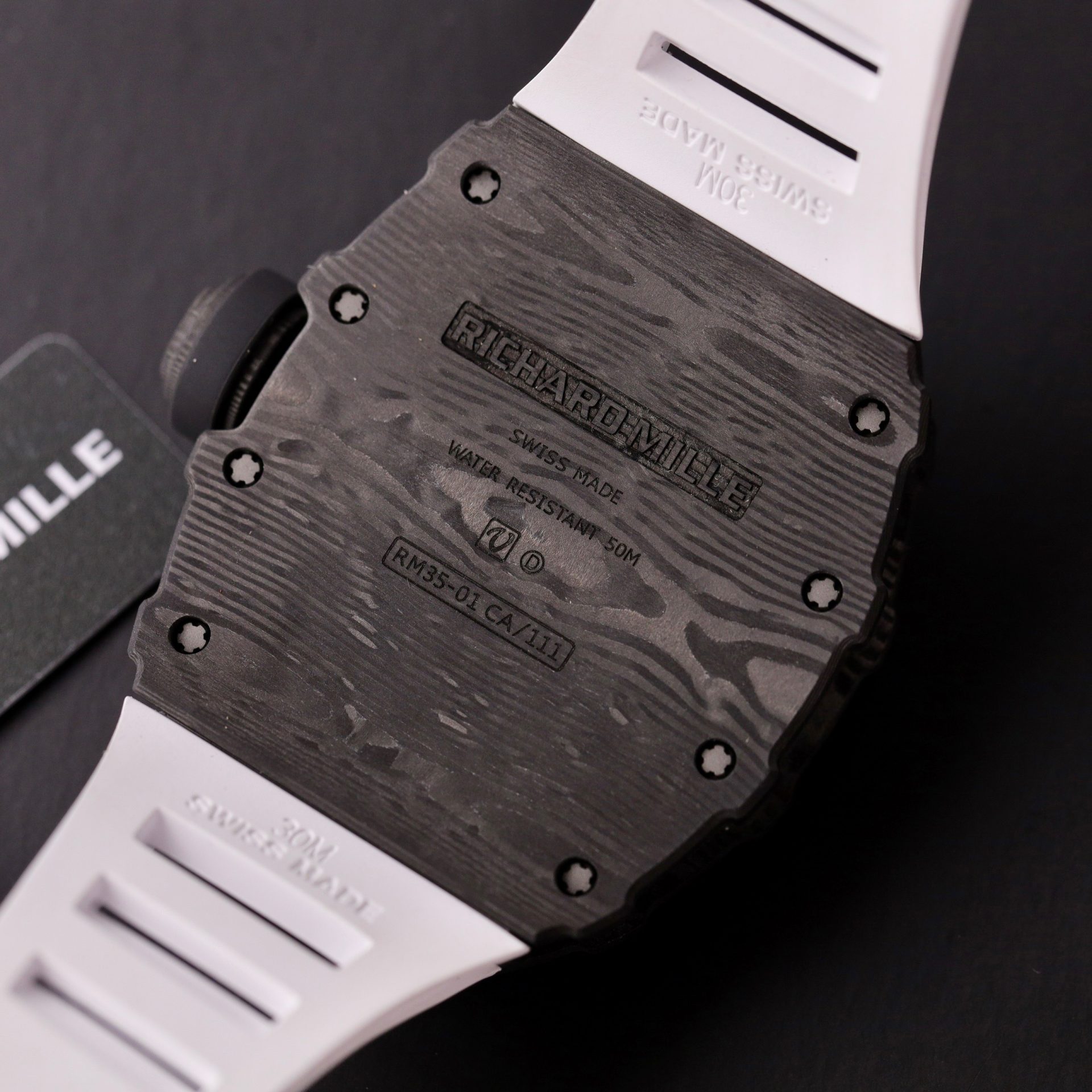 replica Richard Mille Replica Watch RM12-01 Tourbillon Sapphire Rubber Strap 44mm WATCHES 7 