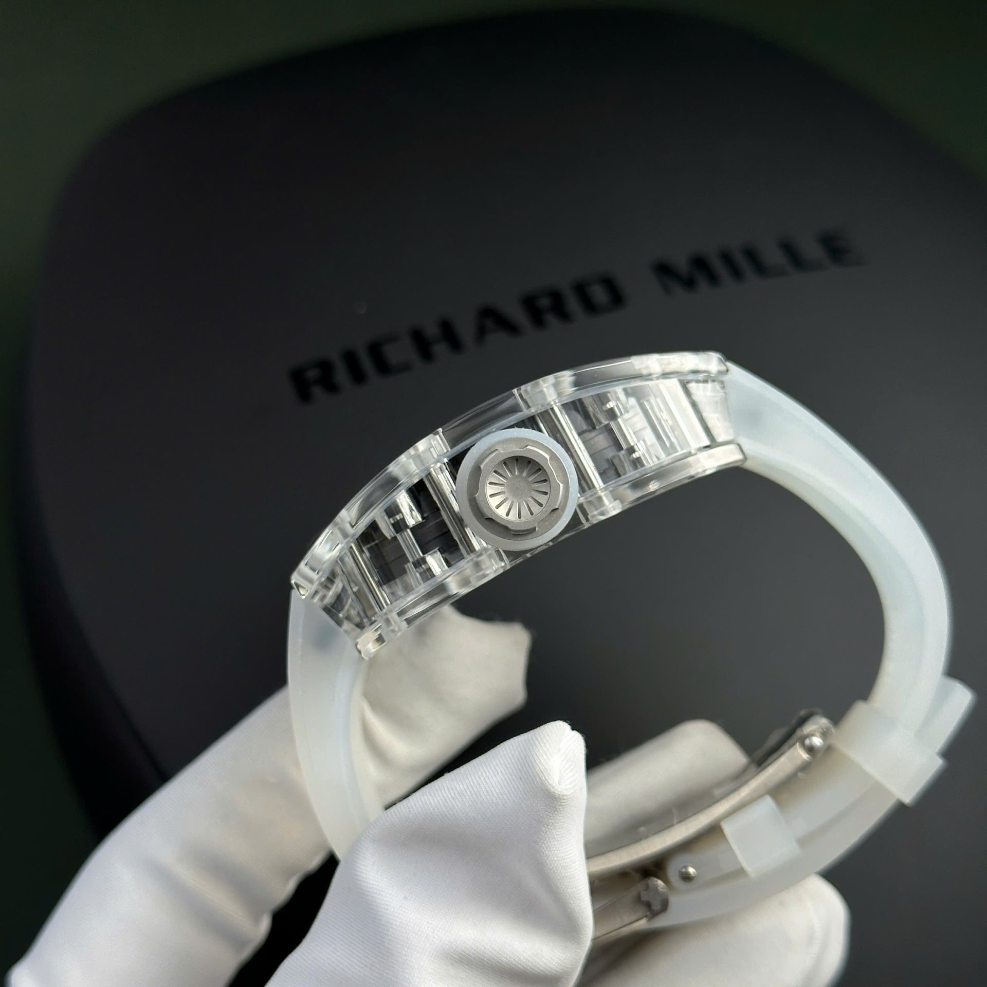 replica Richard Mille Fake Watches RM007 Mother Of Pearl Dial Rubber Strap 36mm WATCHES 7 
