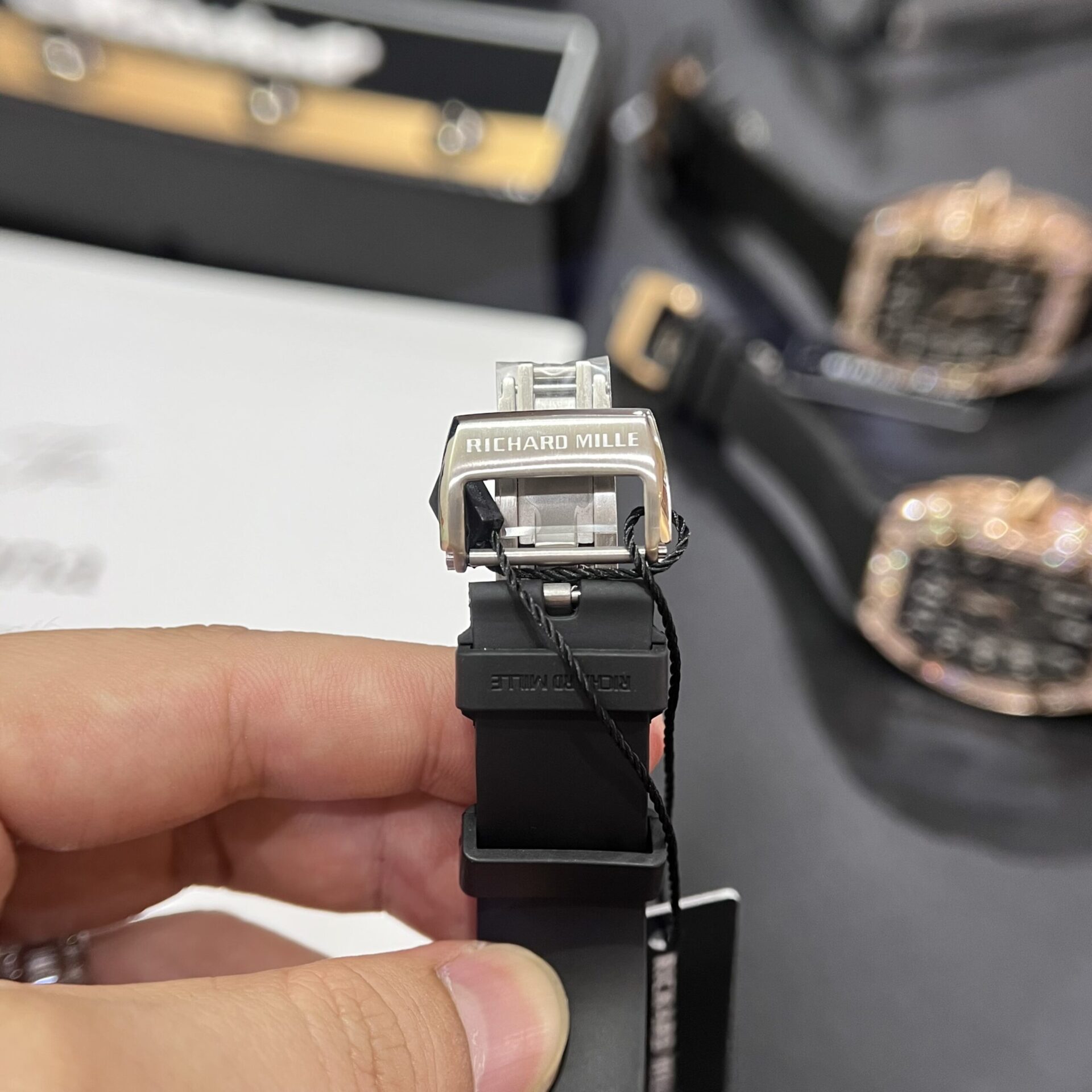 replica Richard Mille Replica Watch RM055 Carbon White Rubber Strap 45mm WATCHES 7 