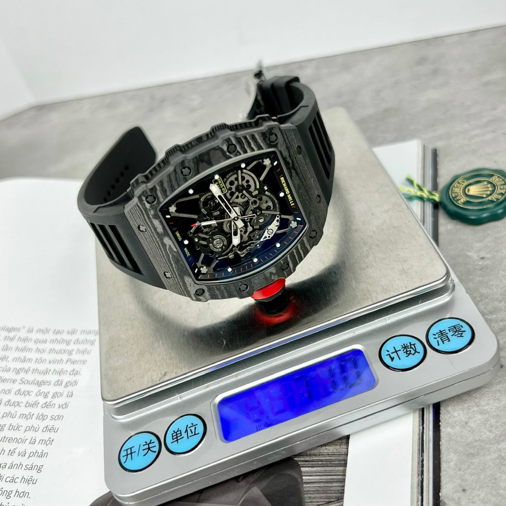 replica Richard Mille Replica Watch RM055 White Ceramic Rubber Strap ZF Factory 45mm WATCHES 7 