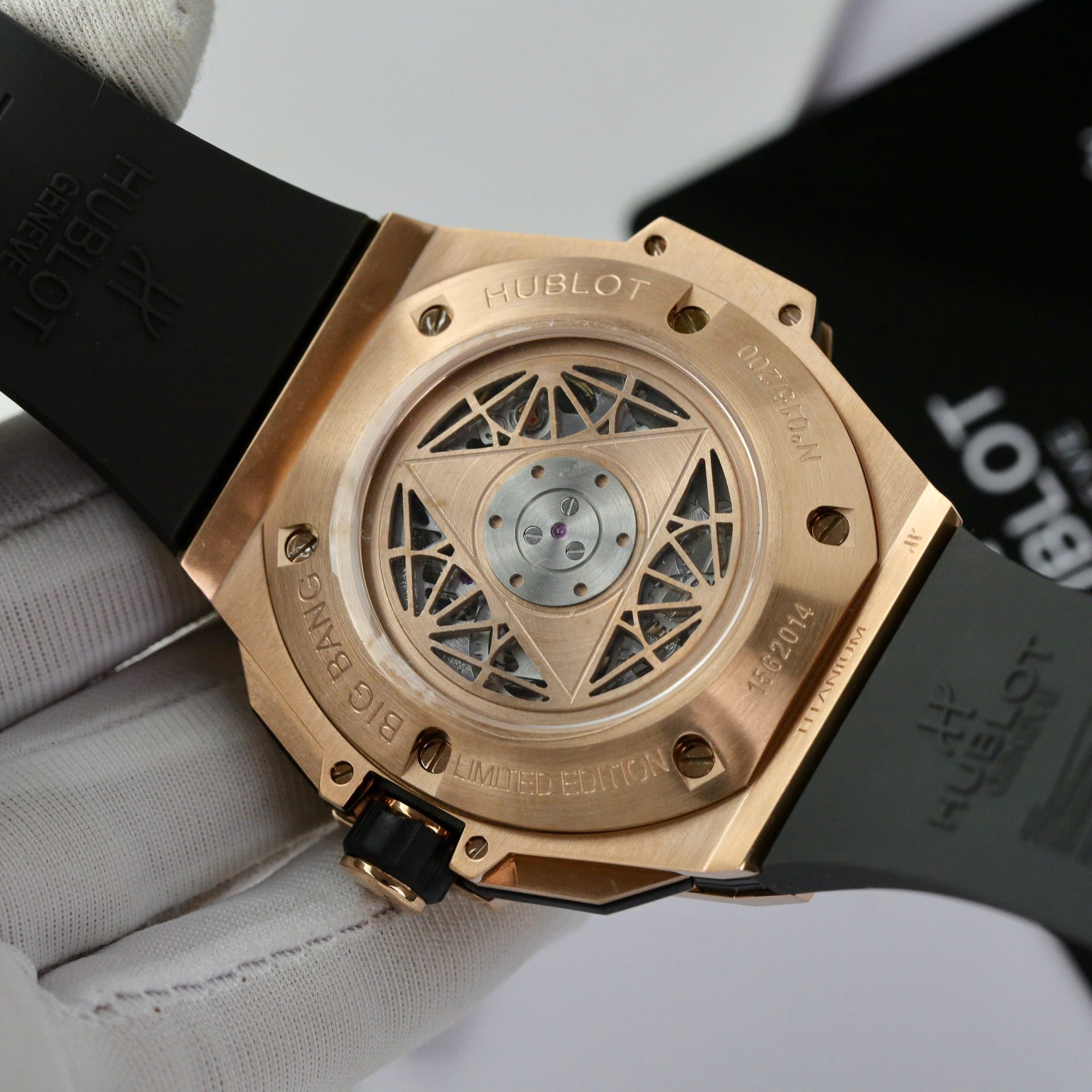 replica Hublot Best Replica Watch Big Bang Sang Bleu II King Gold White Dial BBF 45mm WATCHES 8 