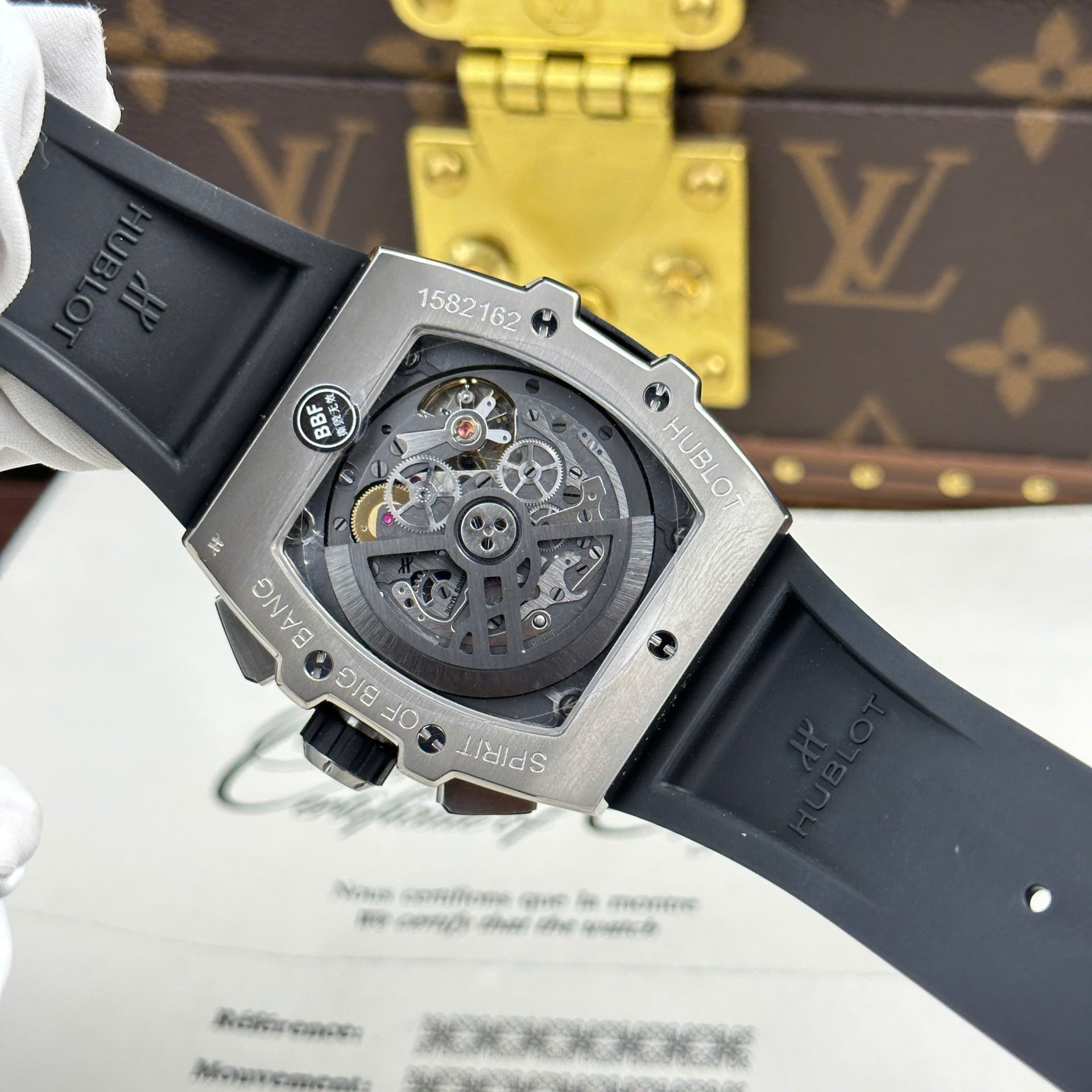 replica Hublot Replica Watch Big Bang Sang Bleu II Titanium Black Dial BBF 45mm WATCHES 8 