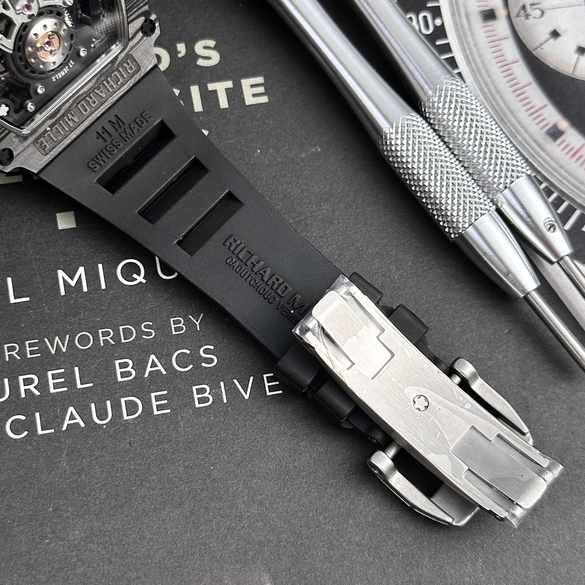 replica Richard Mille Replica Watch RM12-01 Tourbillon Sapphire Rubber Strap 44mm WATCHES 8 
