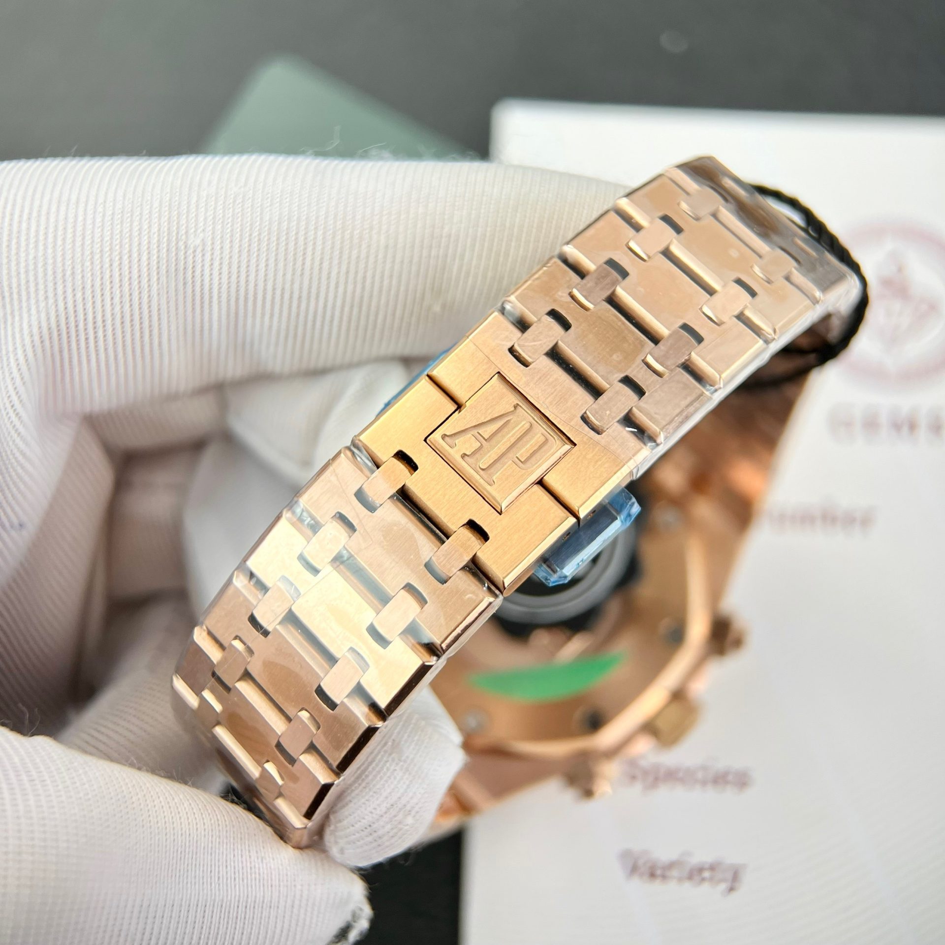 replica Audemars Piguet Royal Oak 26574OR Rose Gold Replica Watch Blue Dial 41mm WATCHES 9 